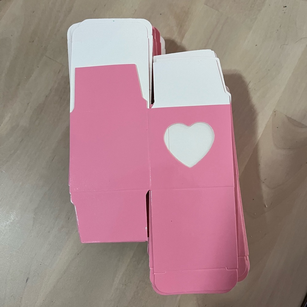 78 2” Light Pink Heart Window Treat Favor Boxes